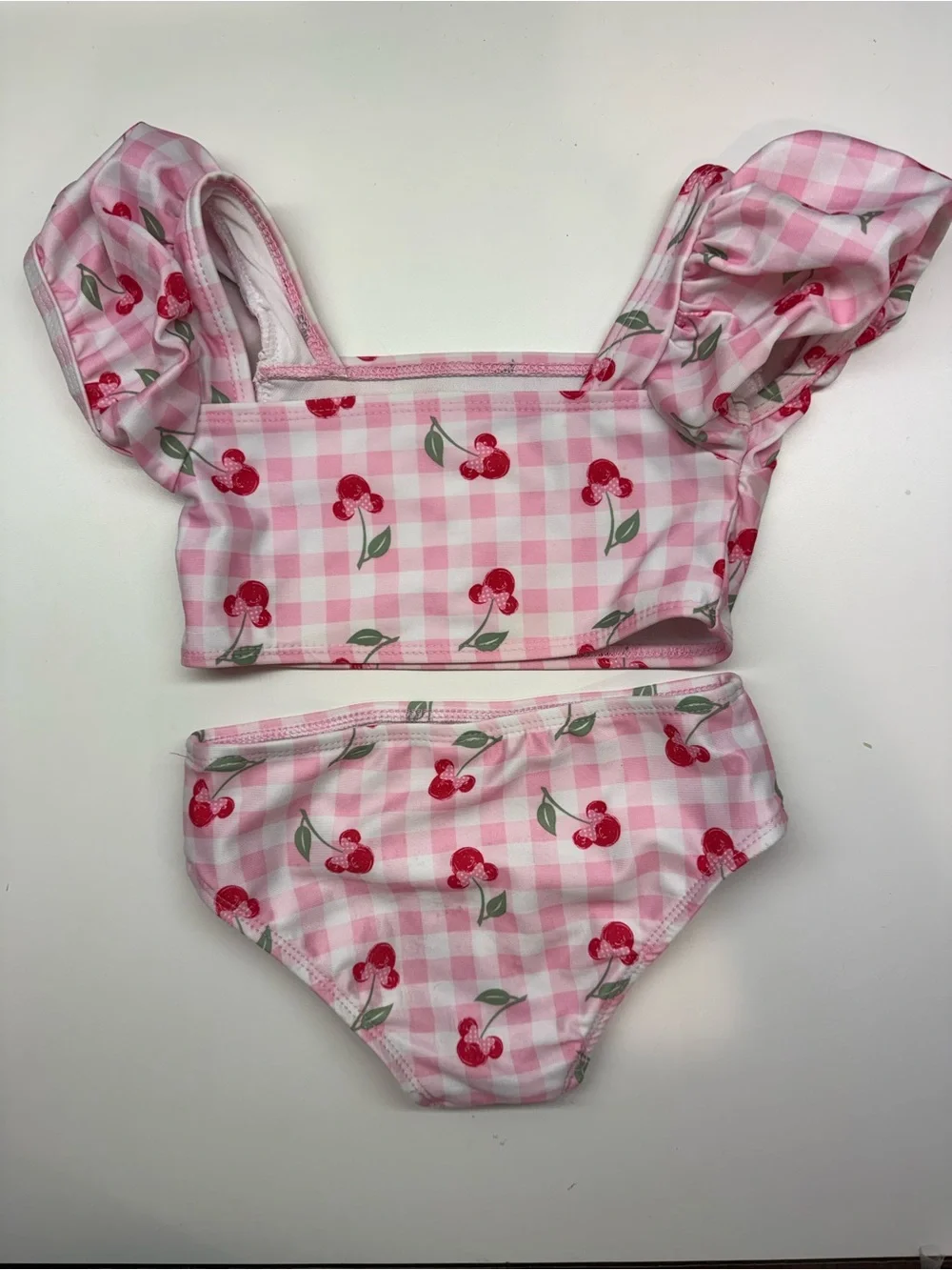 DisneyGirls Pink Cherry Gingham Two-Piece Swim Set